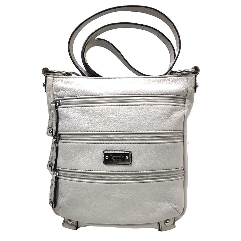 Tignanello CREAM OFF WHITE GENUINE LEATHER CROSSBODY BOHO SHOULDER BAG HANDBAG